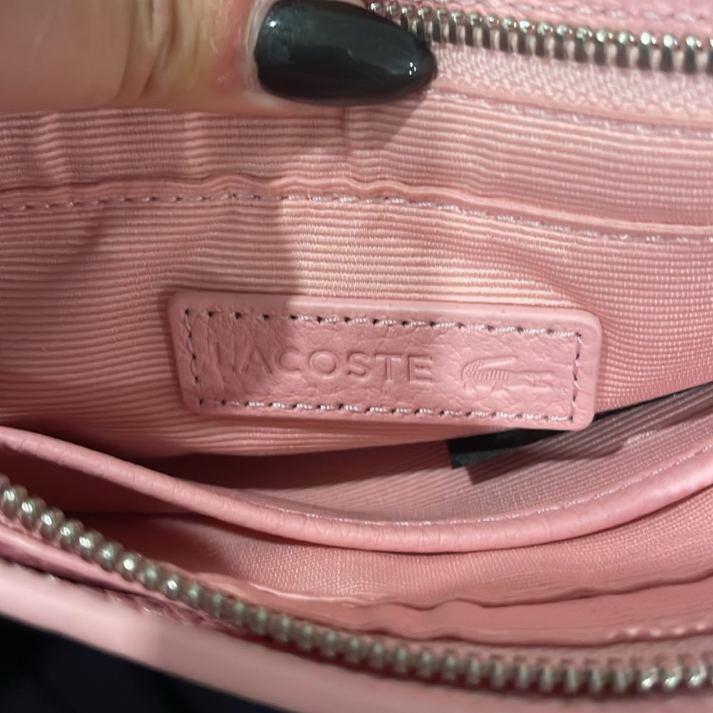 Women’s Croco Crew Grained Leather Shoulder Bag PINK - Picture 5 of 5